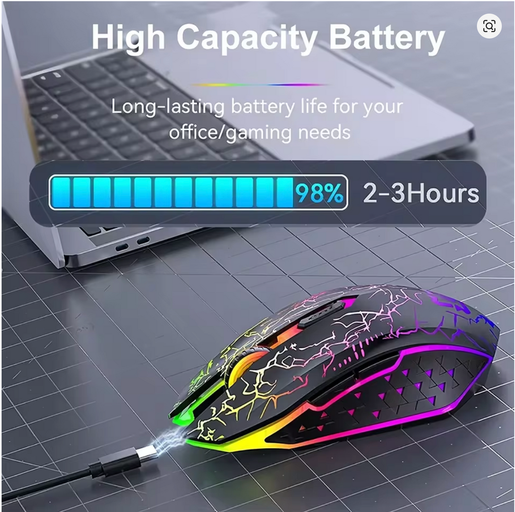 Bluetooth 5.2 Mouse RGB 2.4G Wireless Mouse Dual-Mode Gaming Mouse 6 Buttons Silent Mouse For MacBook Tablet Laptops Computer