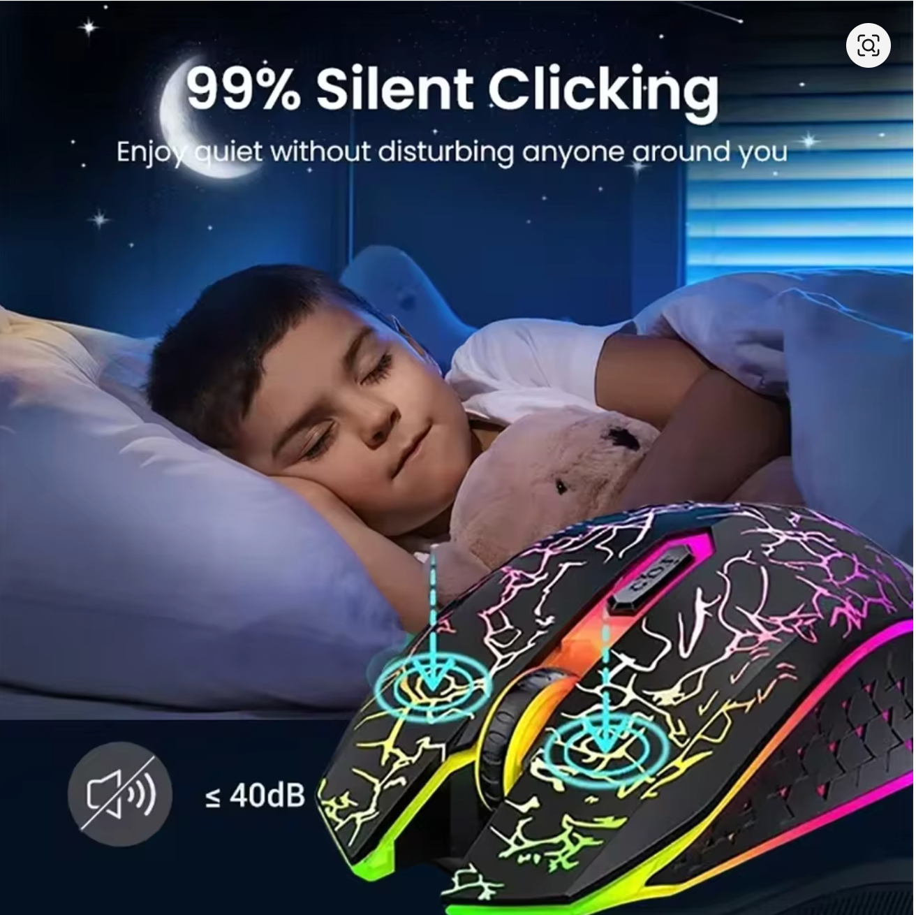 Bluetooth 5.2 Mouse RGB 2.4G Wireless Mouse Dual-Mode Gaming Mouse 6 Buttons Silent Mouse For MacBook Tablet Laptops Computer