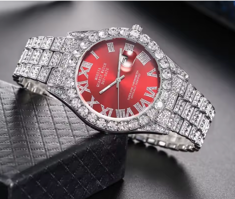 Luxury Gold Diamond Bling Quartz Watch for Men